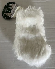 CHRISTMAS MINI STOCKING - WHITE- 8” X 5”