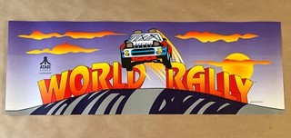 NOS Atari WORLD RALLY  marquee transite - 10 1/4" x 30"