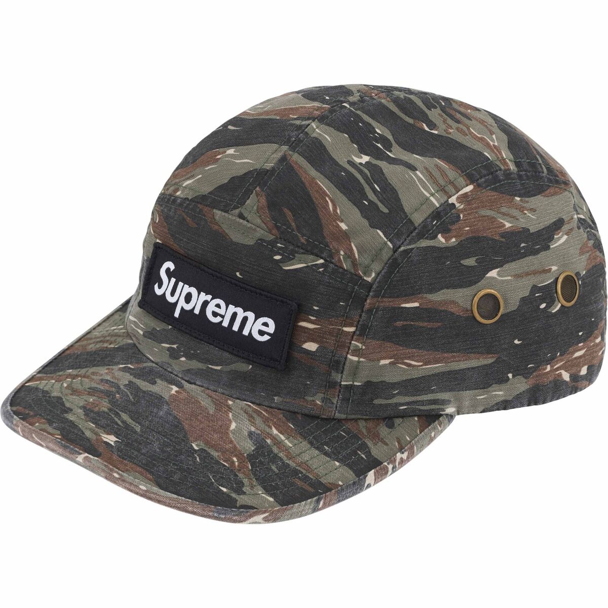 Supreme Military Camp Cap Hat - Olive Tiger Camo - SS24 New Supreme Military Camp Cap Hat - Olive Tiger Camo - SS24 New