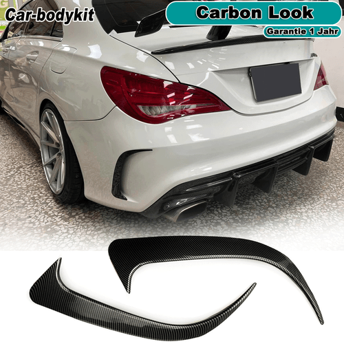 Carbon Optik Heck Stoßstange SplittersFlossen Flap für Mercedes CLA200 CLA45 - Bild 1 von 10