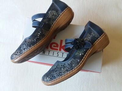 Chaussures Plates Femme Rieker - Bleu Marine - Taille UK 6.5 / EU 40 - Neuves En Boîte