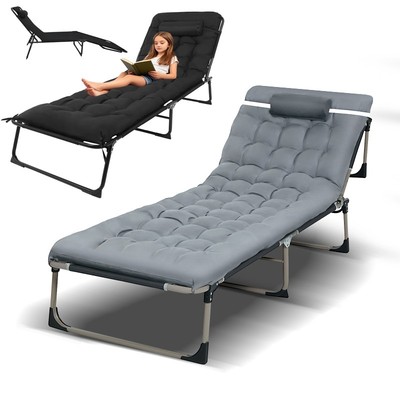 Sonnenliege Campingbett 200KG Garten klappbar Feldbett Liege Gästebett mit Kiss