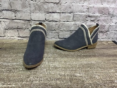 Mi.im Women s Dark Gray Blueish Booties Beige Acct Pull On Size 7 
