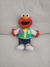 Elmo Ready For School Sesame Street Talking Plush 14" Singing ShapesVIDEO NICE 