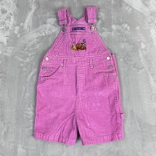 Vintage Disney Winnie The Pooh Shortalls Overalls Kids 8 Pink Corduroy 90s Y2K