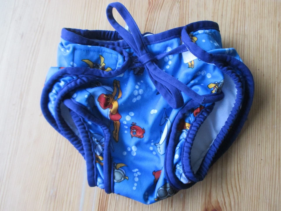 Schwimmwindel Baby Größe M 6-12 Monate blau