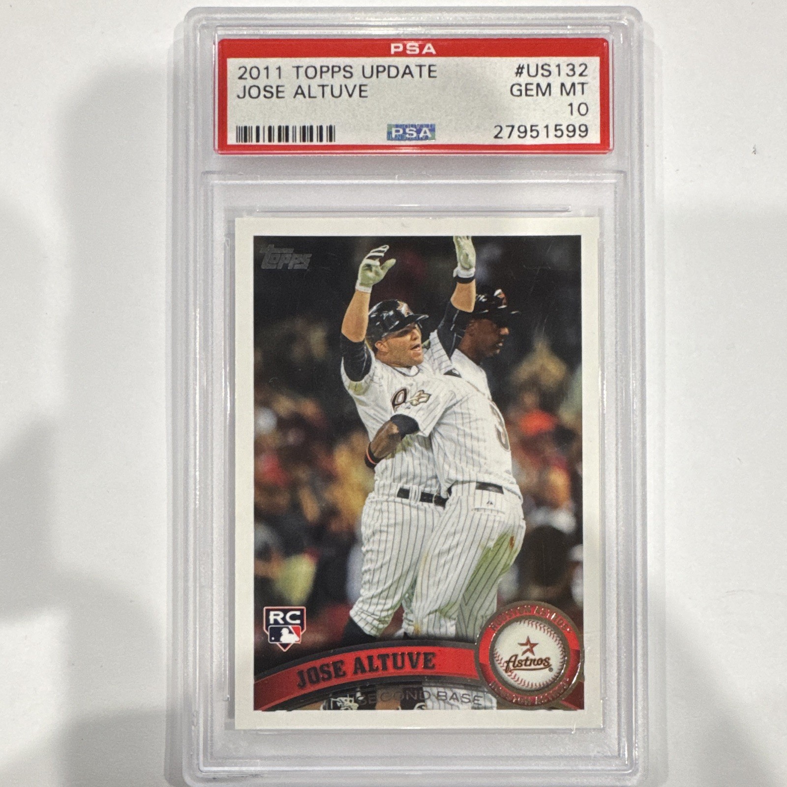 Topps 2011 Update Jose Altuve Houston Astros Rookie #US132 PSA 10 view 1
