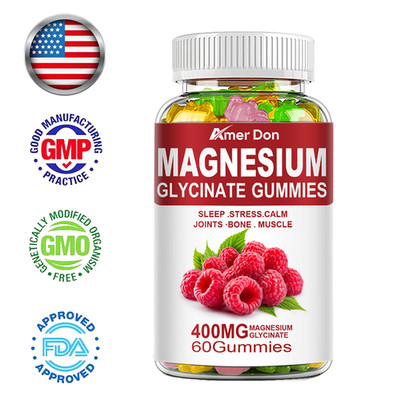 Magnesium Glycinate 600MG Advanced Complex 60 Gummy Gluten Free and Non-GMO