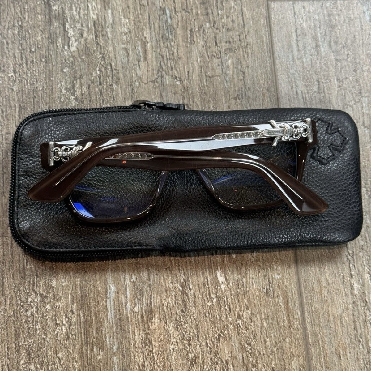 Chrome Hearts Vagillionaire II Brown Silver Glasses - Box Officer