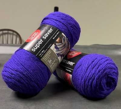 Red Heart Super Saver 4 Medium Acrylic Yarn 7 oz Amethyst 356 2 Pack Skeins New