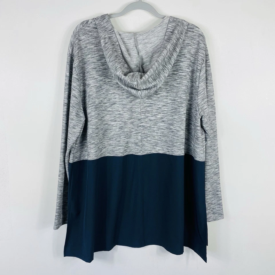 Sudadera con Capucha Livi Active Lane Bryant Talla 18 20 Space Dye Gris Azul Foto 2 de 3