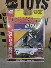 Auto World White Lightning Chase Electric Slot Car Thunder Jet 1969 Nova SS