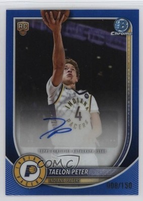 2025 Bowman Chrome Blue Refractor 8/150 Taelon Peter #BCA-TE Rookie Auto RC 0st
