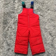 Vintage 1980s Oshkosh Snow Bib One Piece Red Blue Green Toddler 18 Month Winter