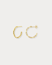 14K Solid Yellow Gold Paperclip Gold Hoops 28mm