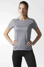 Adidas Response Short Sleeve Womens ClimaCool RUNNING TEE Shirt BP7454 Gray - S