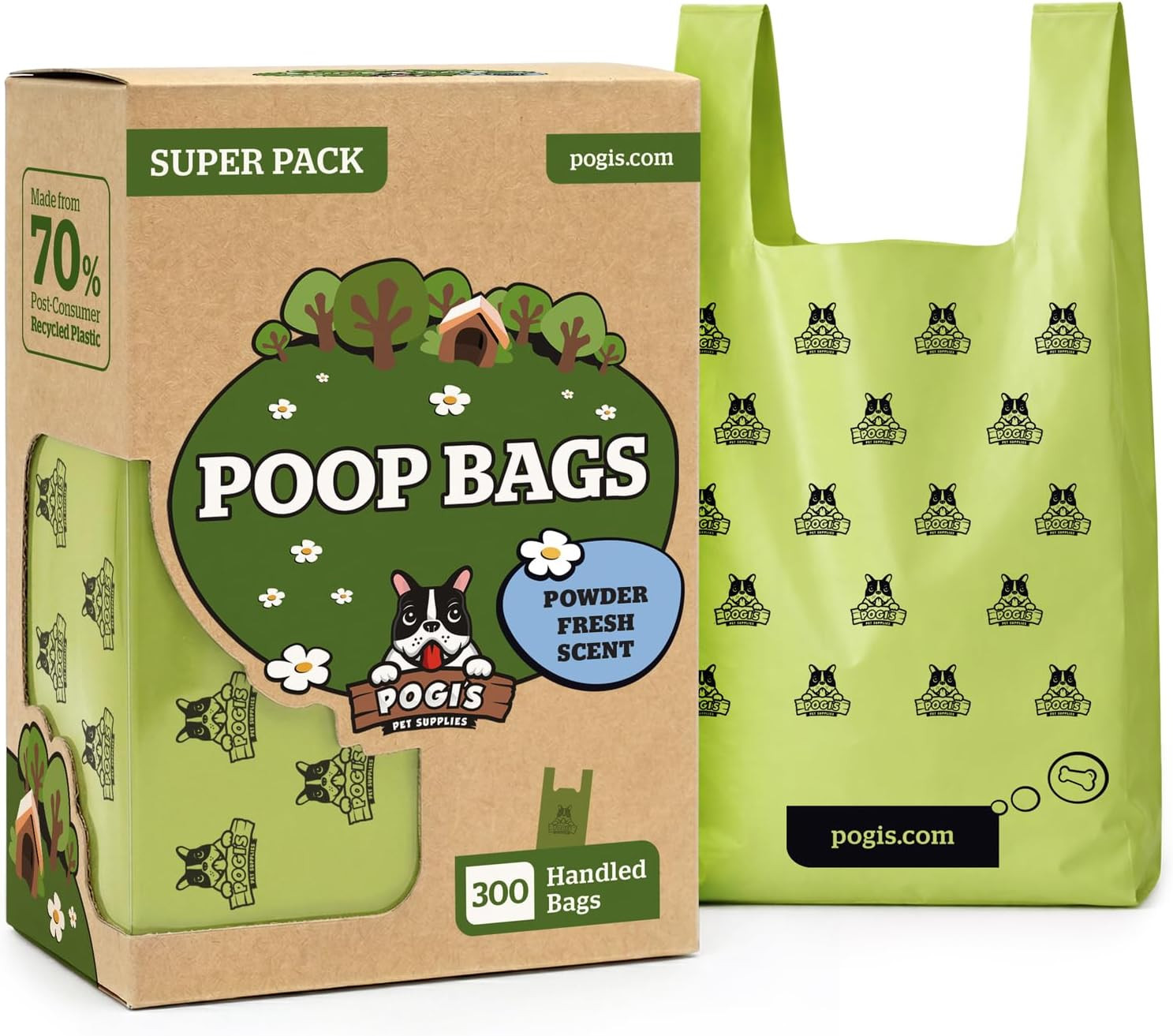 Pogi’S Dog Poo Bags with Handles – Extra Thick, Leak-Proof, Large, Fresh Scented