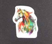 Beautiful Wild Stallion Horses Sticker 1.38" x 1.25" Y