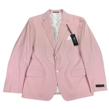 Tommy Hilfiger Mens TH Flex Modern Fit Chambray Suit Jacket Light Pink 44S
