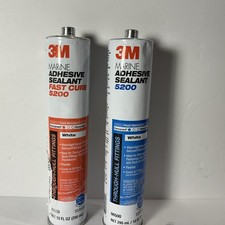 Two Tubes of 3M Marine Adhesive Sealant 5200 10 oz, WHITE No Nozzle Tip