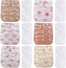 12 Set Reusable Adjustable Cloth Diapers for Newborn to 0-3 Years,One Size Washa