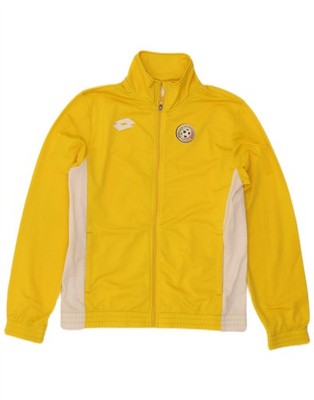 Lotto Mens Tracksuit Top Jacket Medium Yellow Colourblock Polyester DE56