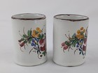 Set of 2 Hand-Painted Folk Art Espresso Cups – Small Ceramic, Floral Design — photo 4