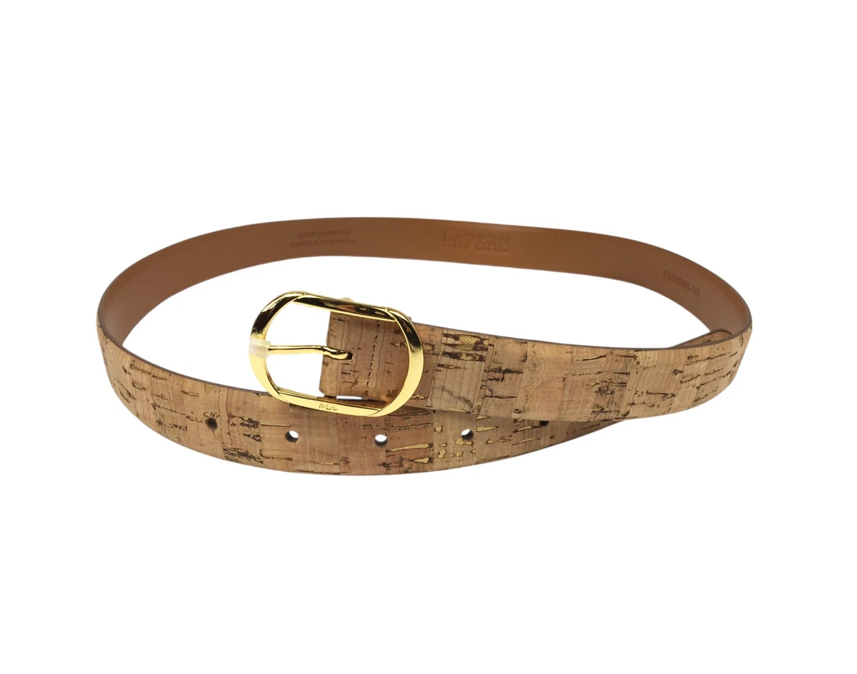 Vintage Ralph Lauren Gold Buckle Classic Designer Leather Women’s Belt Vintage Ralph Lauren Gold Leather Belt: Women main image 3
