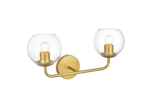 Elegant Lighting LD7321W19 Genesis 2 Light 10" Tall Bathroom - Brass - Picture 6 of 12