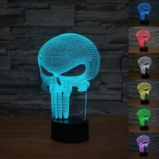 Punish Skull LED 3D Illusion Light Lamp Collectible Home Decor Gift