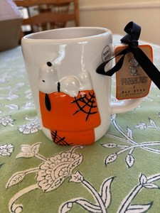 RAE DUNN PEANUTS Snoopy Spider Web Mug  Double Sided 18 oz. NWT