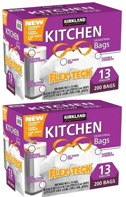 Kirkland Signature Flex-Tech Kitchen Bags, 13 Gallon