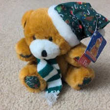 Fiesta Holiday Christmas Teddy Bear Plush with Hat Scarf
