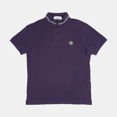 Stone Island Button-Up Size M Mens Purple Cotton UK