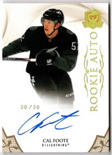 2020-21 UD The Cup Gold Spectrum Foil Rookie Auto CAL FOOTE 162 /36 Lightning RC