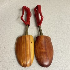 Vintage Florsheim Travel Tree Cedar Shoe Keepers Red Pistol Grip Stretcher No 4