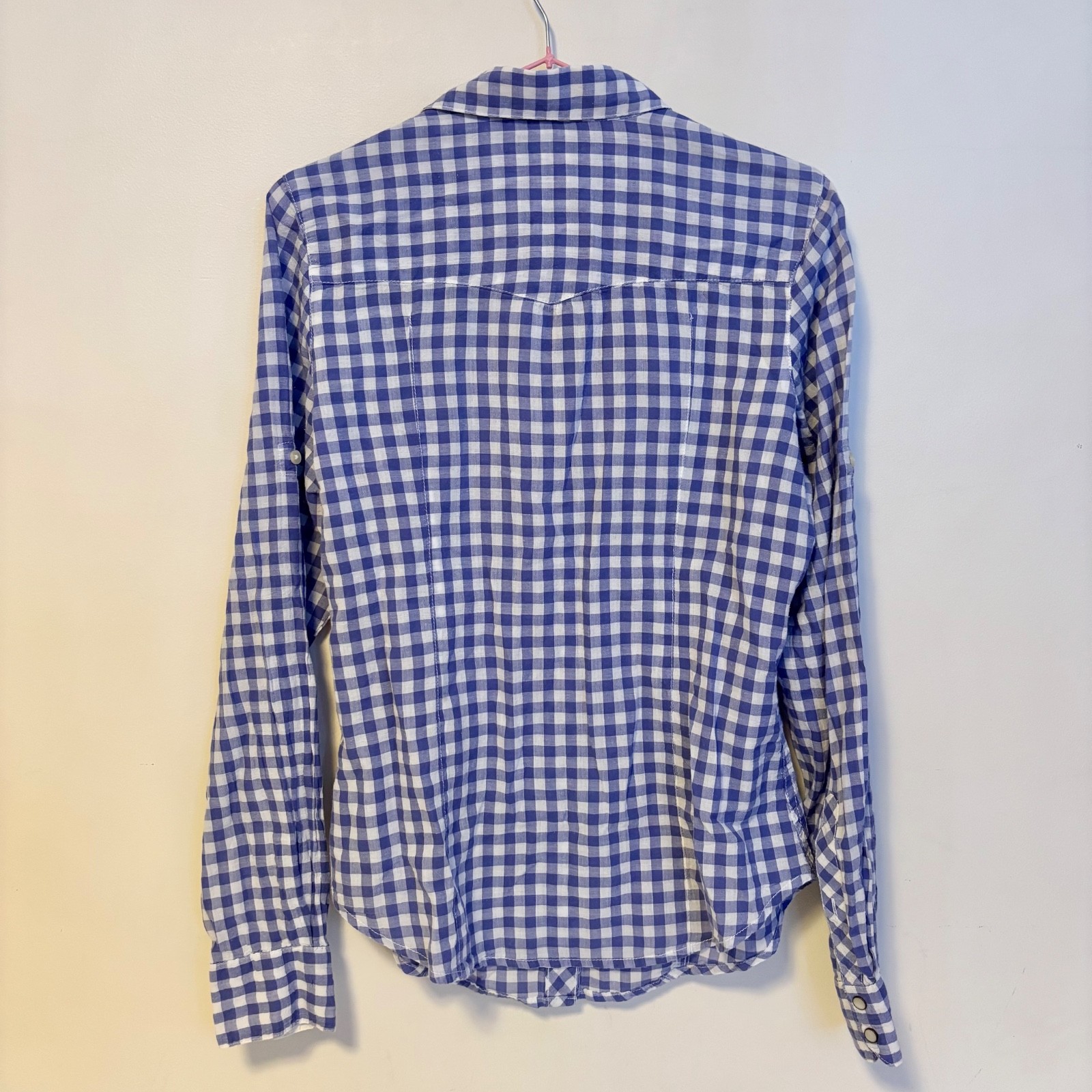 GAP Collared Snap Button Down Blouse Shirt Top Bl… - image 2