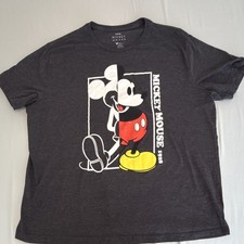 Disney Mickey Mouse 2XLT Dark Gray Unisex T-Shirt 1928 Graphic