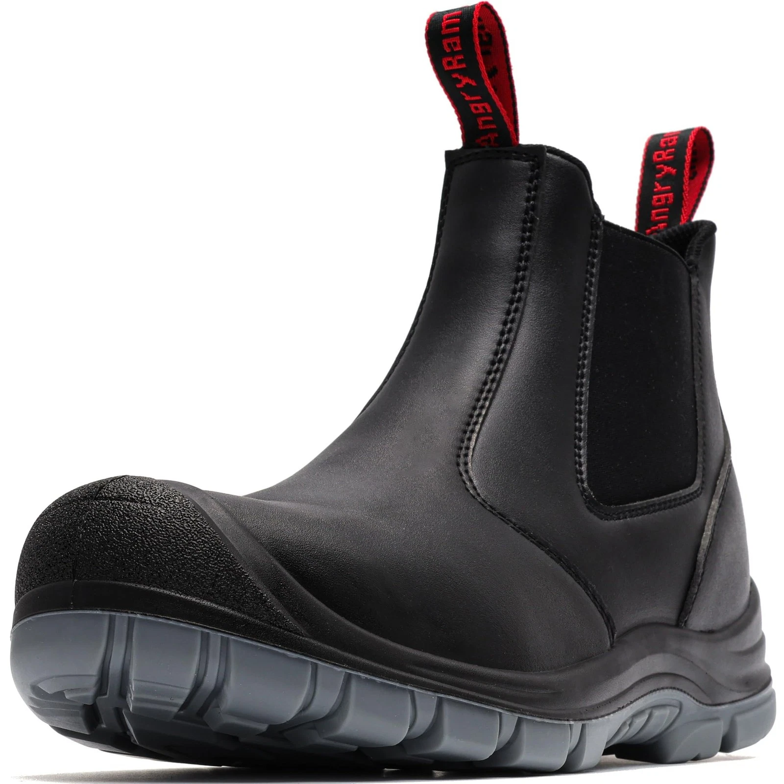 ANGRYRAM Steel Toe Slip on Work Boots for Men Waterproof Slip Resistant Fire ...