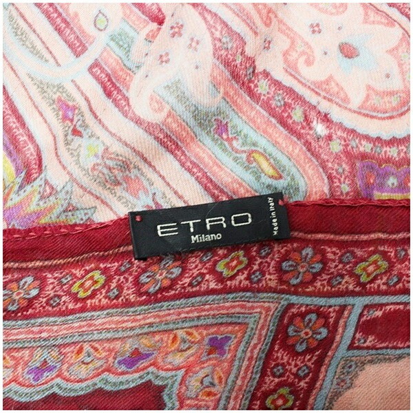 Authentic Etro Large Rectangular Stole in Red and… - image 3
