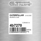 4B7270 BEARING-CONE fits CATERPILLAR (NEW AFTERMARKET)
