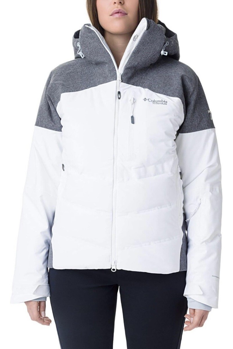 Columbia Women's Powder Keg II Down White Jacket UK Size XL UK