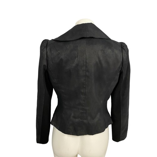 Blazer Worthington Mujer Mediano Negro Volantes Trabajo Oficina Grunge Rock Informal - Imagen 3 de 17