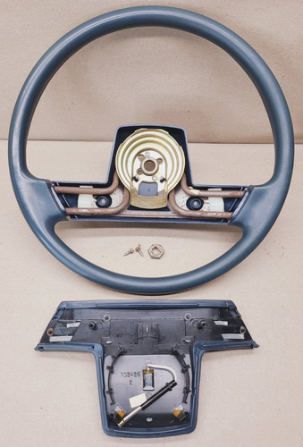 83-89 Olds Cutlass Factory Original Blue Steering Wheel 2-Spoke 84 85 86 87 88 - Picture 2 of 24