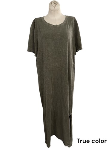 Daily Practice Olive Green Long T Shirt Dress Womens Size XL