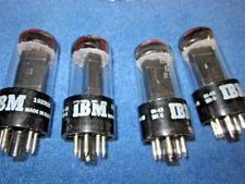 4pc Matched Set NEW IBM/GE 25L6 Tubes Black Plates Halo Getter