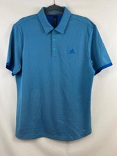 ADIDAS GOLF Men's TWO TONE Pique Short Sleeve Polo Shirt Blue Rush Sz M NWOT