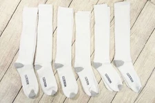 CLUB ROOM WHITE LONG CREW OVER THE CALF 12 INCH CUSHIONED BOTTOM 6 PAIR SOCKS 
