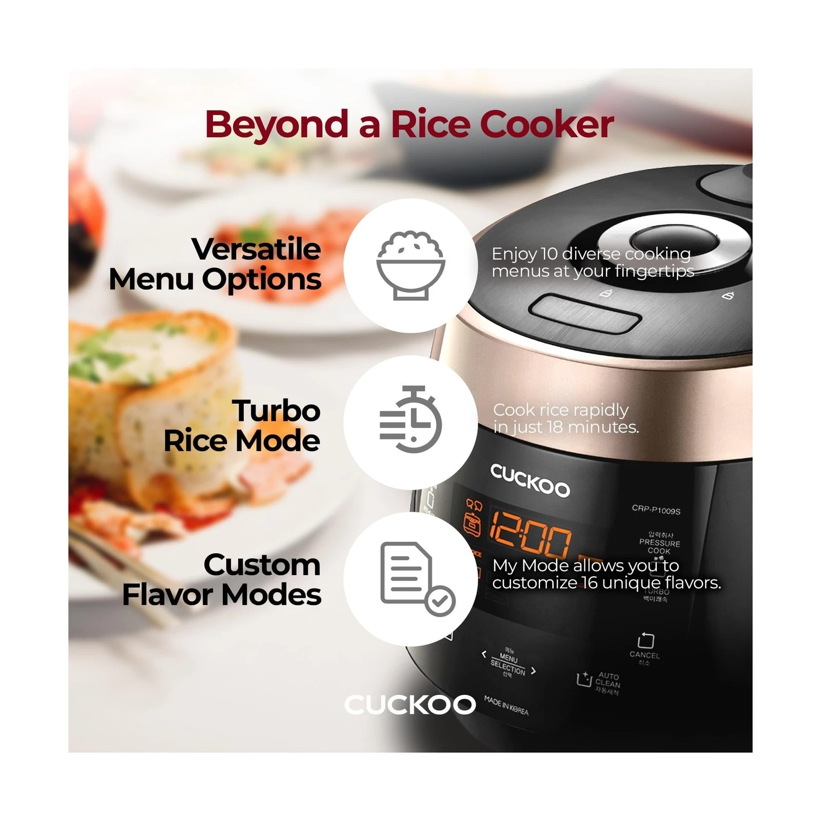 Cuckoo CRP-P1009SB Pressure Rice Cooker - Thumbnail 5