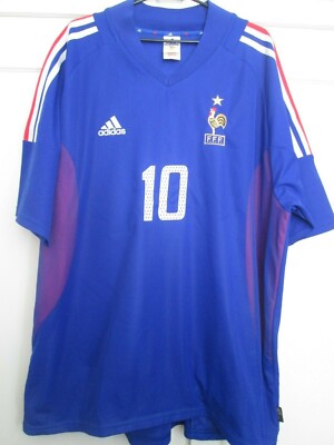 Frankreich Zidane 10 2002-2004 Heim Fußball Trikot Extra Large 2XL /44097